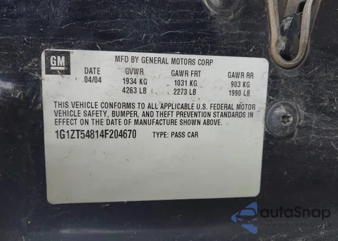 2004 Chevrolet Malibu Ls из США, поврежденный, VIN 1G1ZT54814F204670